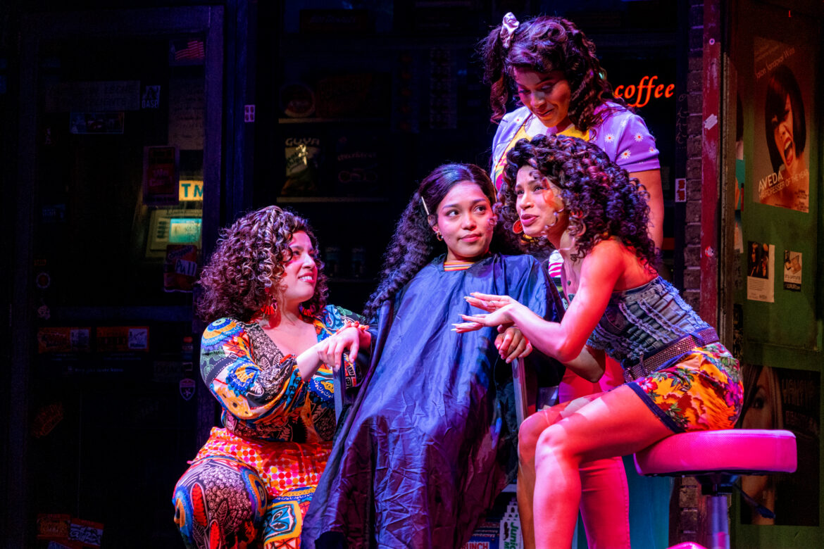 FOTO 2_TUTS_Carisa Gonzalez as Daniela, Jordan Leal as Nina, Alysia Velez as Vanessa and Glendaliris Torres-Greaux as Carla in TUTS production of In the Heights_Photo by Ruben Vela