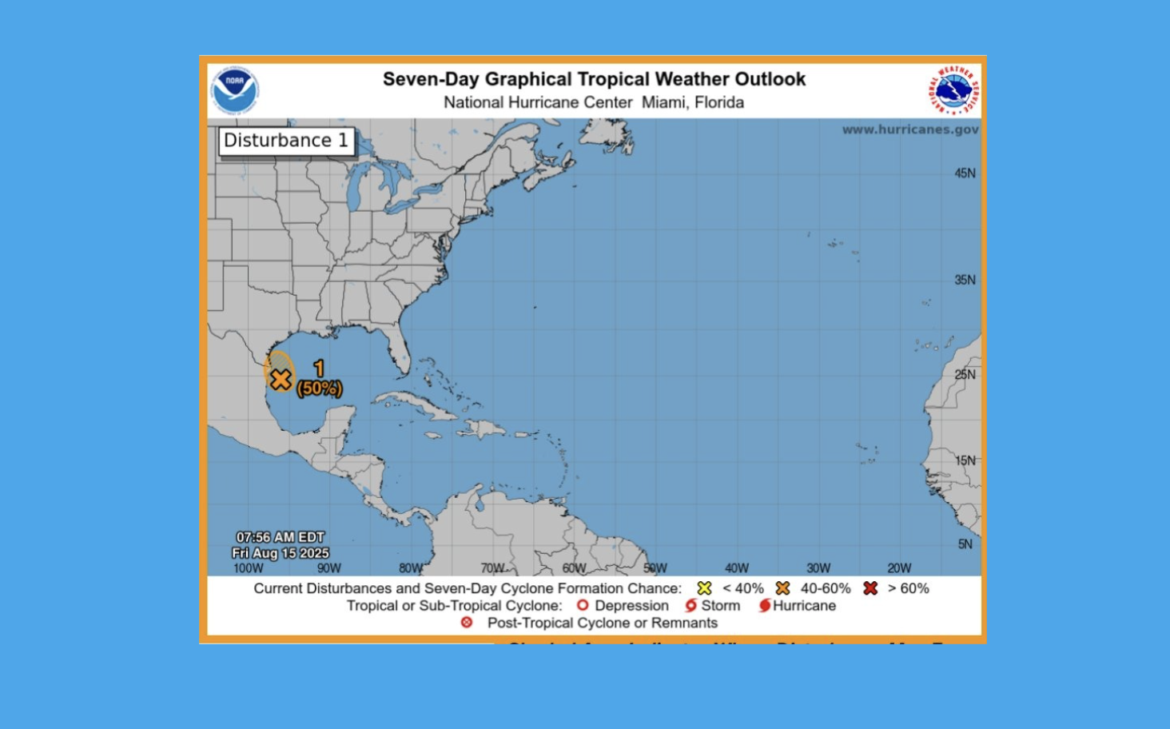 Perturbación tropical en el Golfo podría afectar a Houston