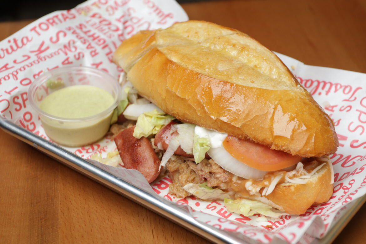 Overhead of Torta at Gaspachos. Photo by Marco Torres.
