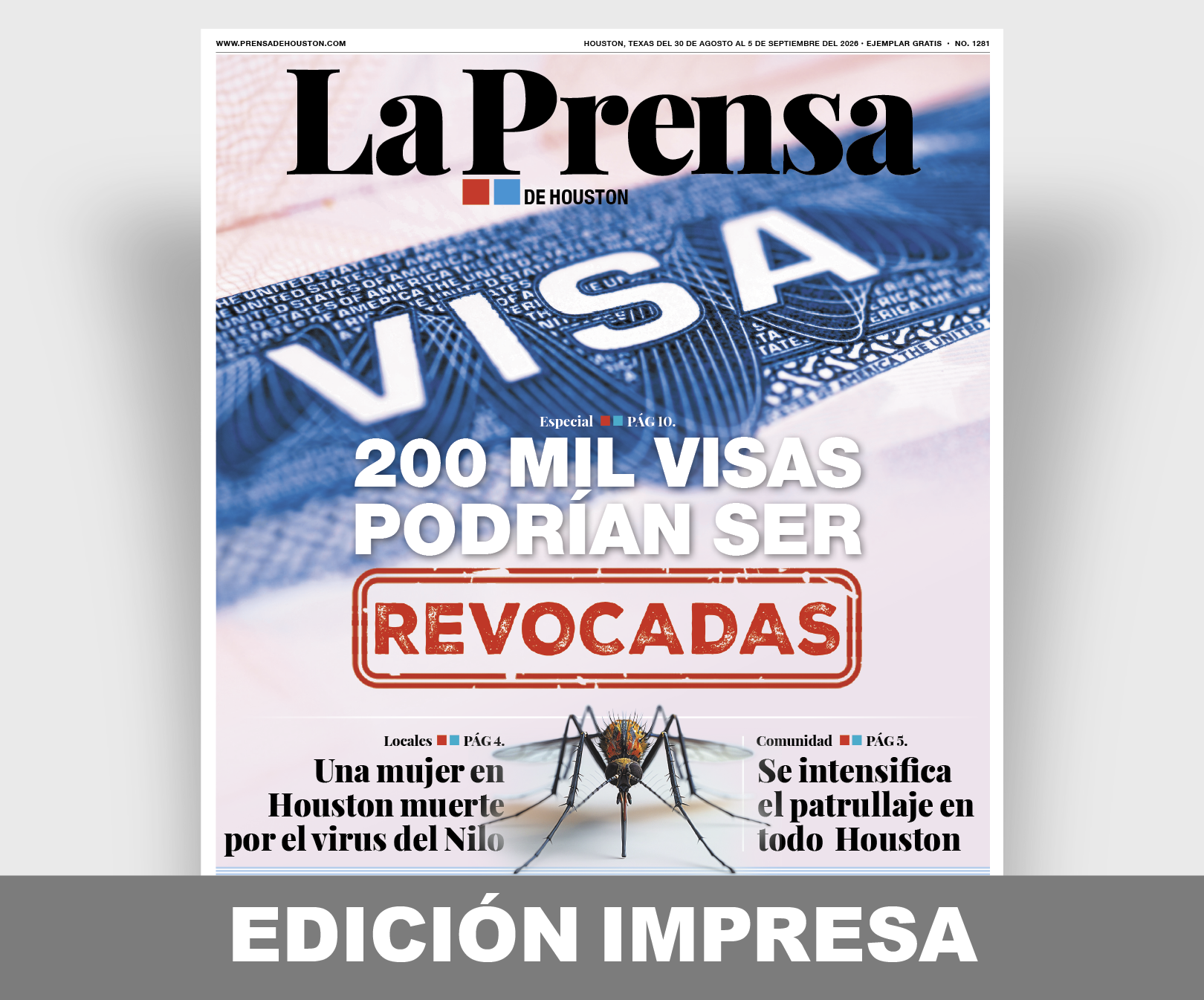 Edición impresa de La Prensa de Houston