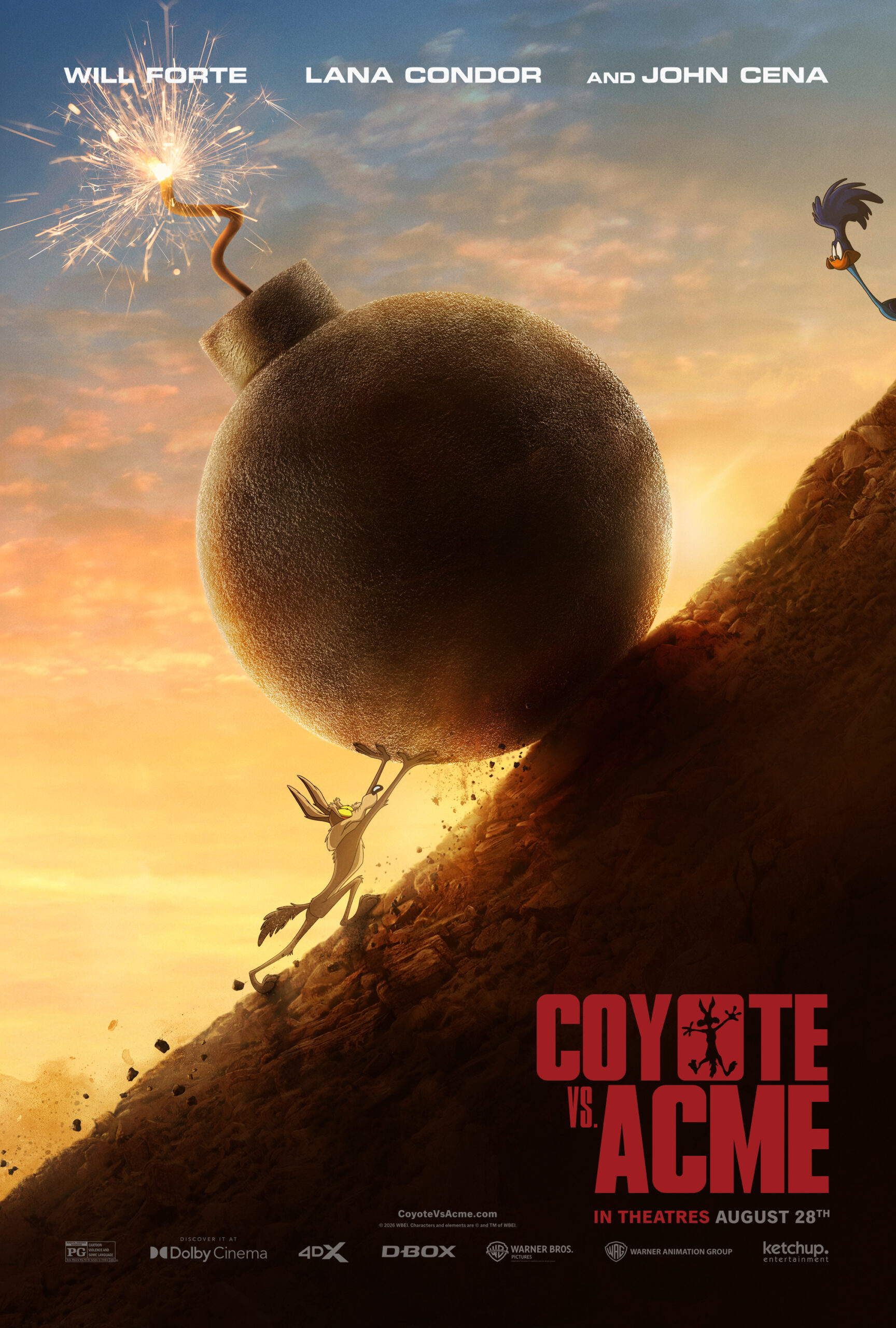 Póster de Coyote vs. Acme, película de Looney Tunes que se estrena el 28 de agosto de 2026