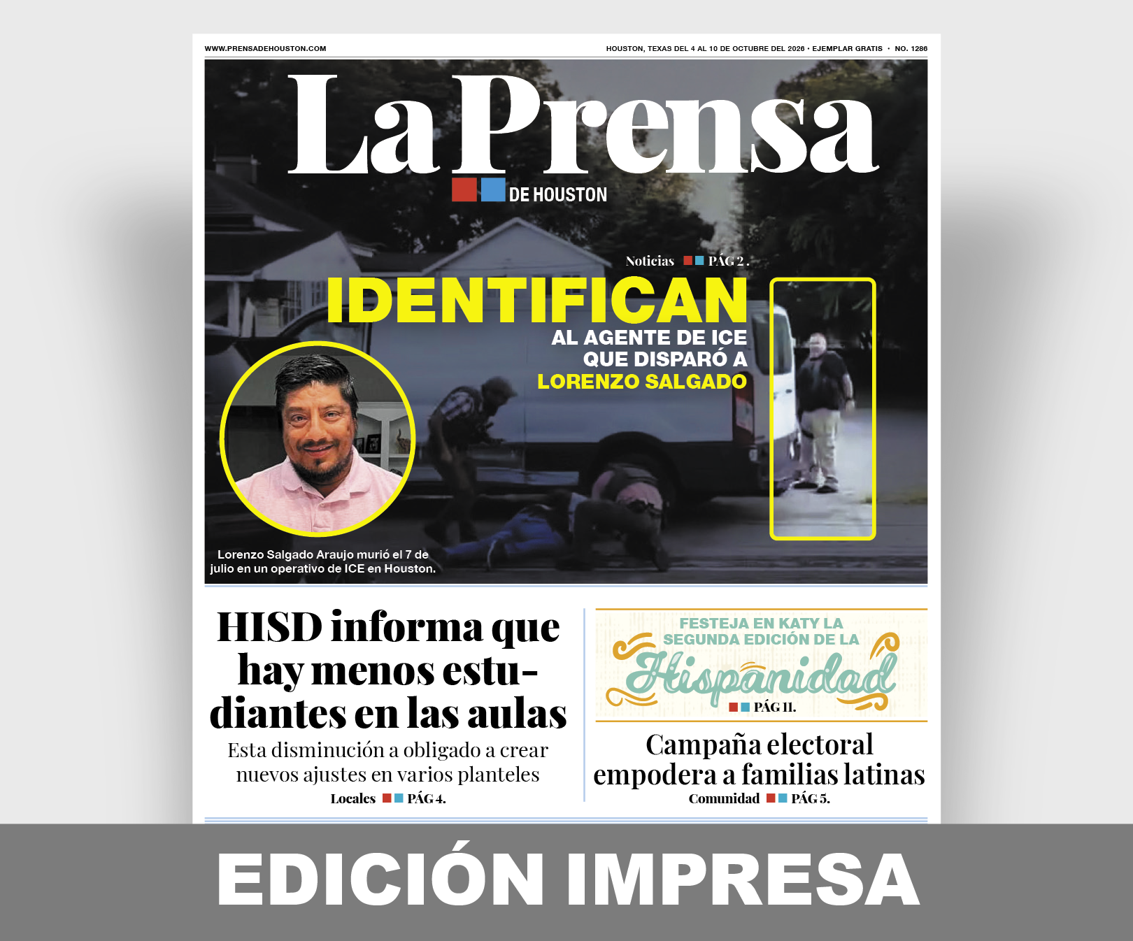 Edición impresa de La Prensa de Houston
